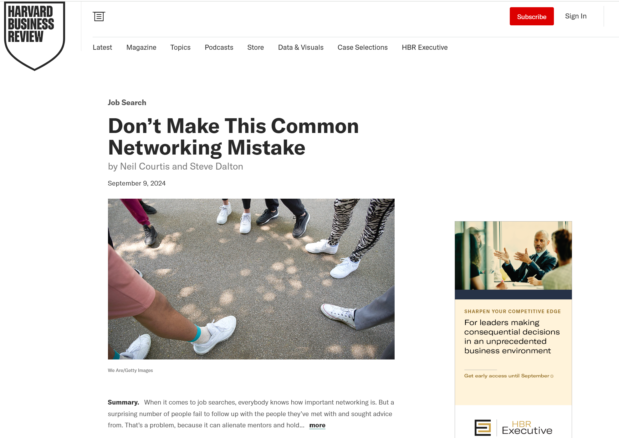 Networking Follow-Up (HBR article)